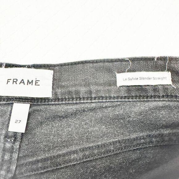 Frame Le Sylvie Slender Straight Tonal Stripe Denim Jeans Size 27 - Picture 6 of 8